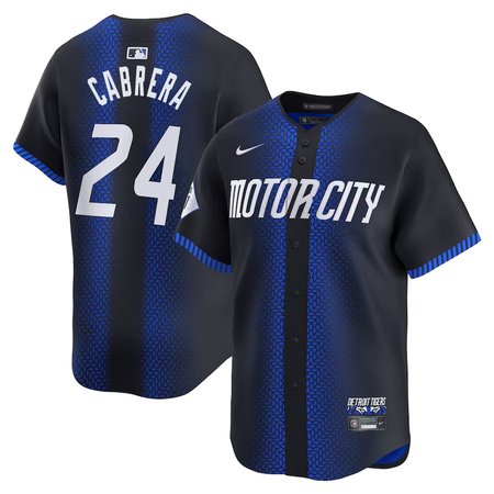 Men's Detroit Tigers #24 Miguel Cabrera Nike Navy 2024 City Connect Limited Jersey